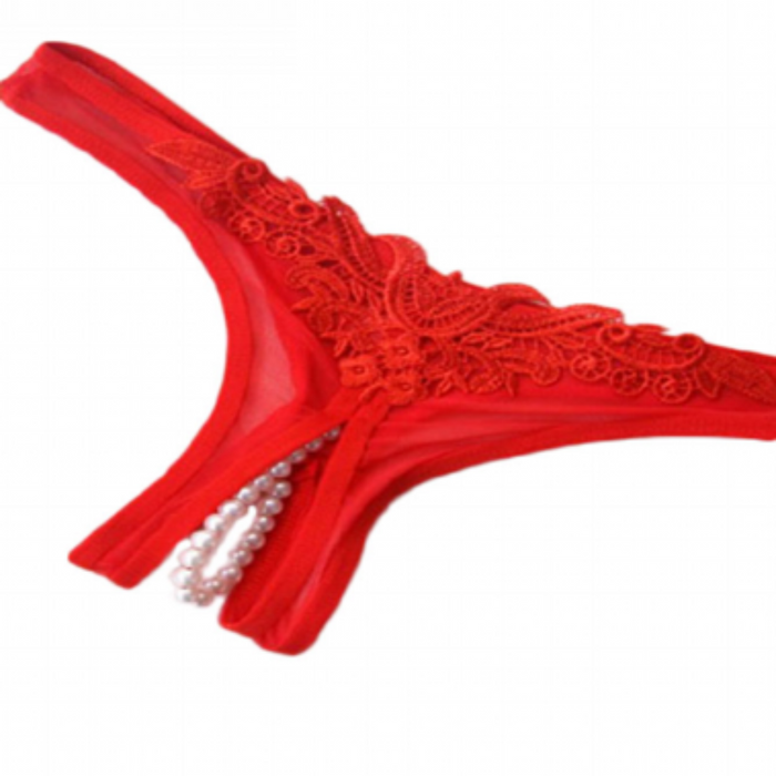 Crotchless Open Back UV-Reactive Lace Panty