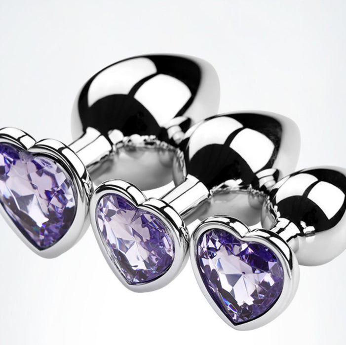 Jewel Heart Base Metal Butt Plug